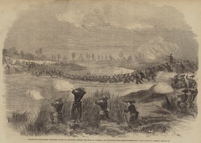 A Party of Bersaglieri, Supported by the 10th Infantry, Fording the Sesia at Vercelli by Frank Vizetelly